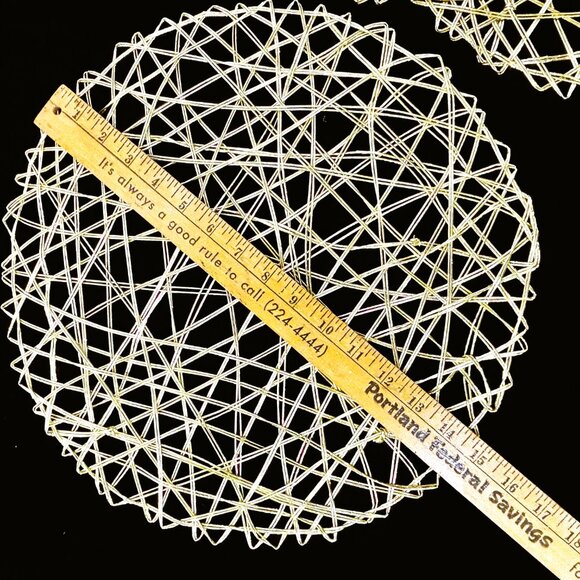 Gold Metallic Woven Christmas Set of Four Round Placemats - Picture 3 of 3